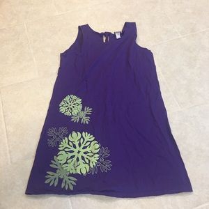 1X Purple Cotton Hawaiian Swimsuit Cover Up Dress
